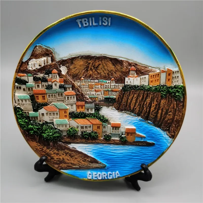 Georgia Tourism Souvenir Old Tbilisi Batumi 3d Resin Disk Landscape Wall Home Decoration Gifts Handicraft Articles Ornaments