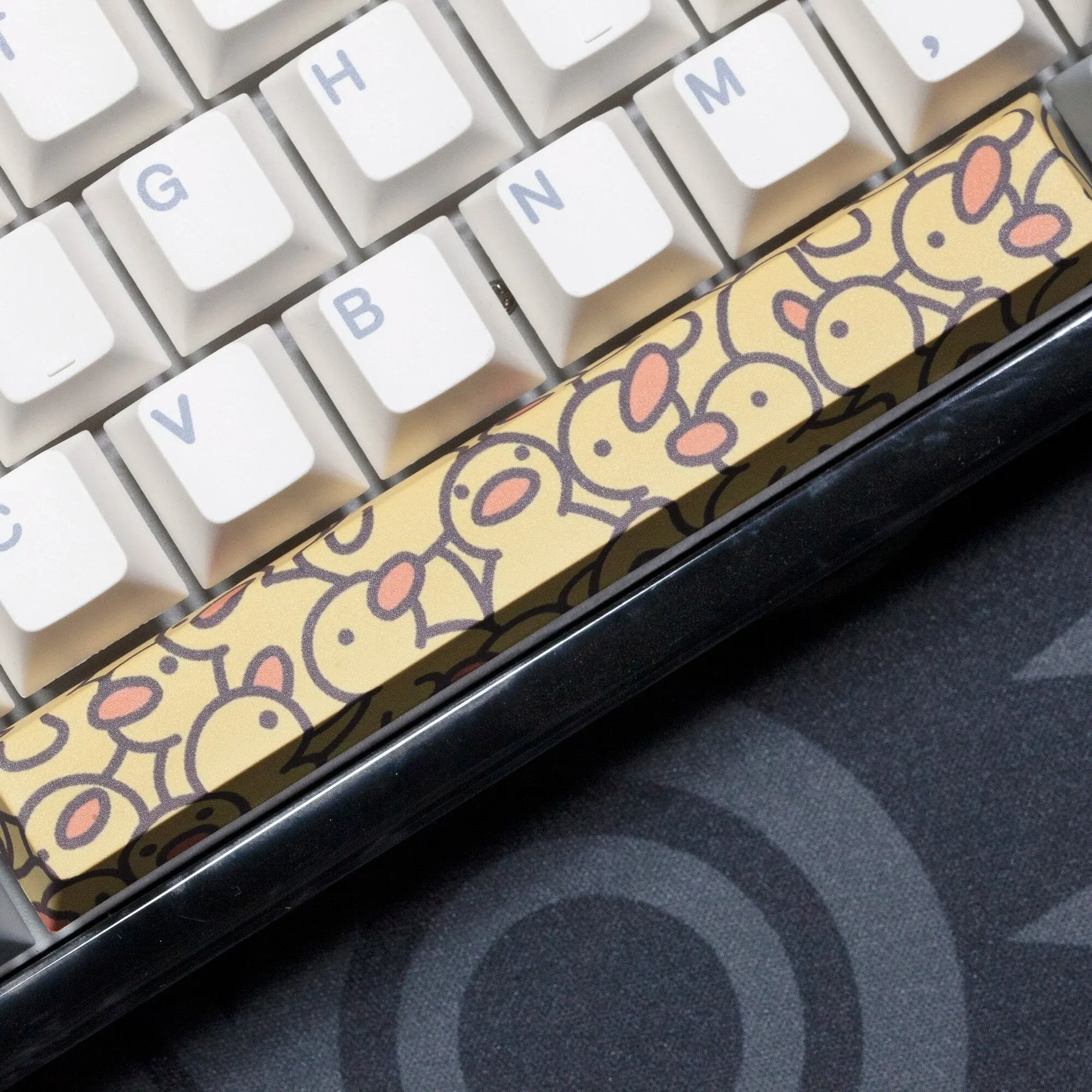Novelty Allover Dye Subbed Keycaps Yellow Baby Duck Spacebar PBT for Gaming Mechanical Keyboard Cherry Profile 6.25u Only
