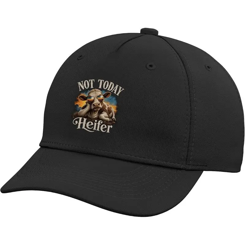 Not Today Heifer Cow Humor Design Adjustable Baseball Hat