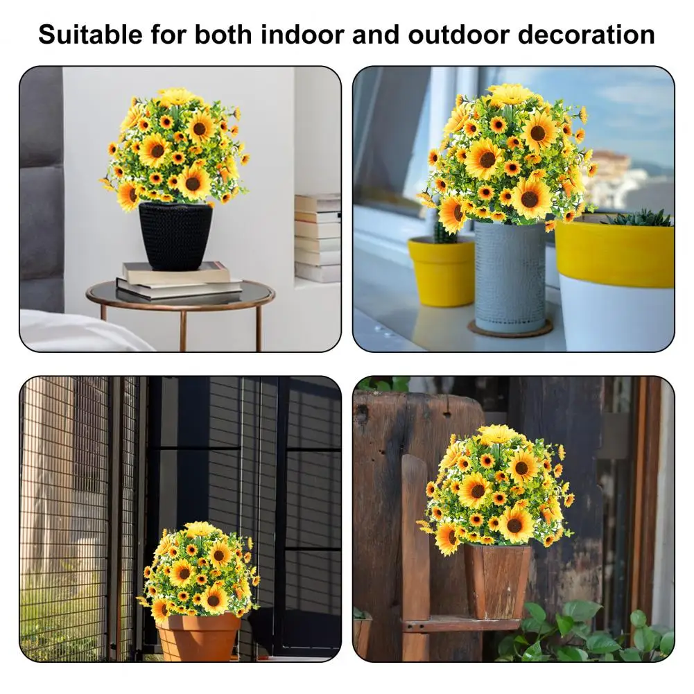 

Artificial Sunflowers Outdoor Decor Bright Yellow Artificial Sunflowers All-weather 22 Inch Artificial for Outdoor for Yard