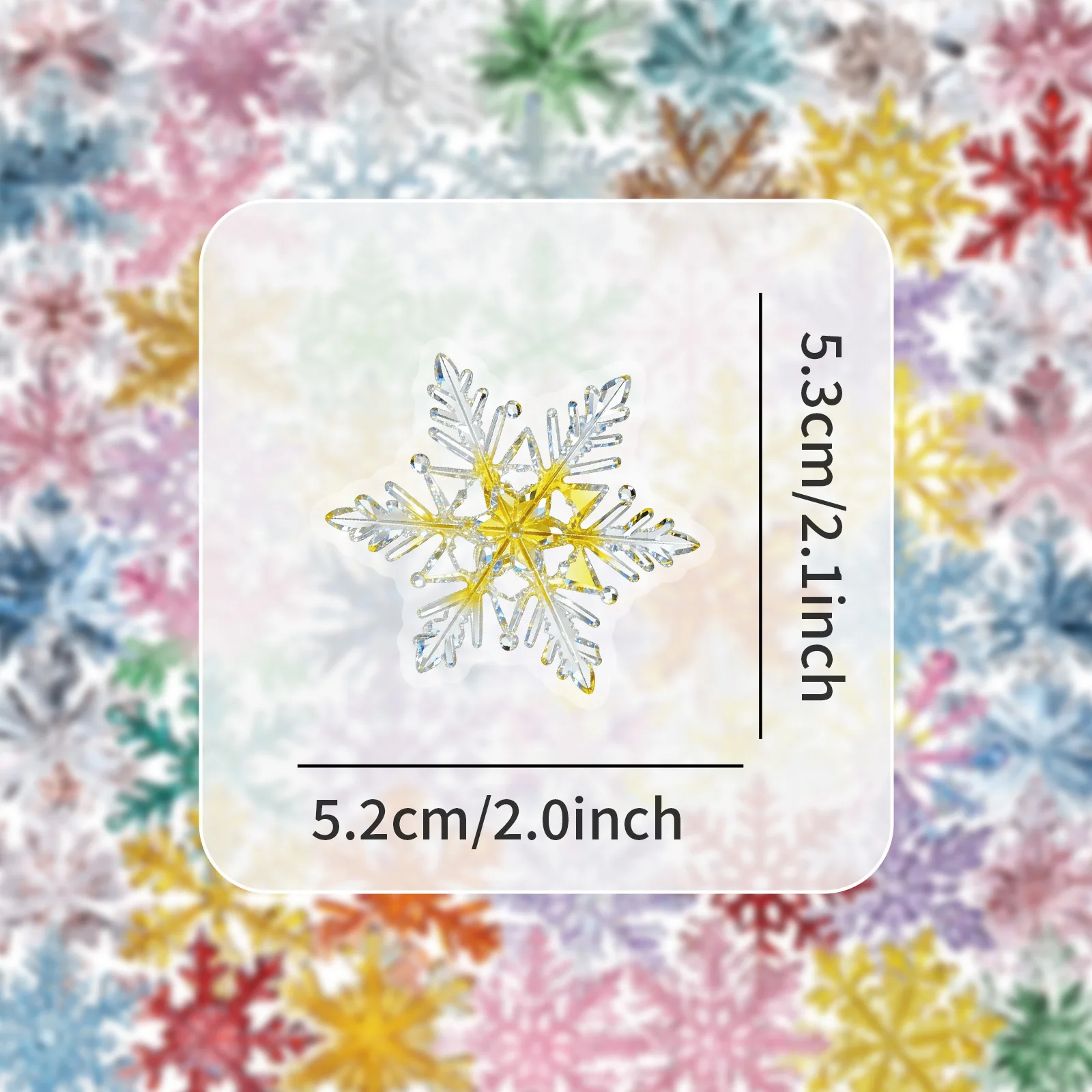 50/100PCS Cartoon Christmas Snowflake Stickers Decor Stationery Glass Windows Showcase Festive Atmosphere Graffiti Stickers