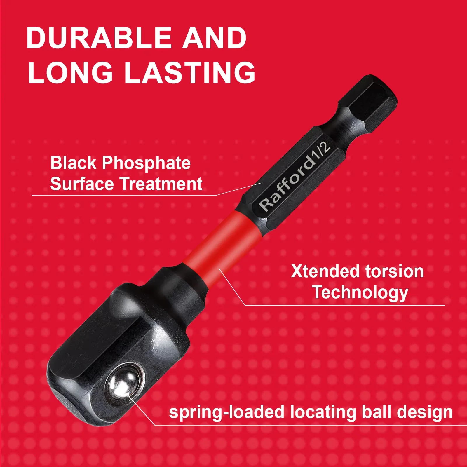 Rafford Impact Socket Adapter Set,1/4"3/8"and1/2"Drive,Extension Bit with Holder,Adapt Power Drill to High Torque Impact Wrench