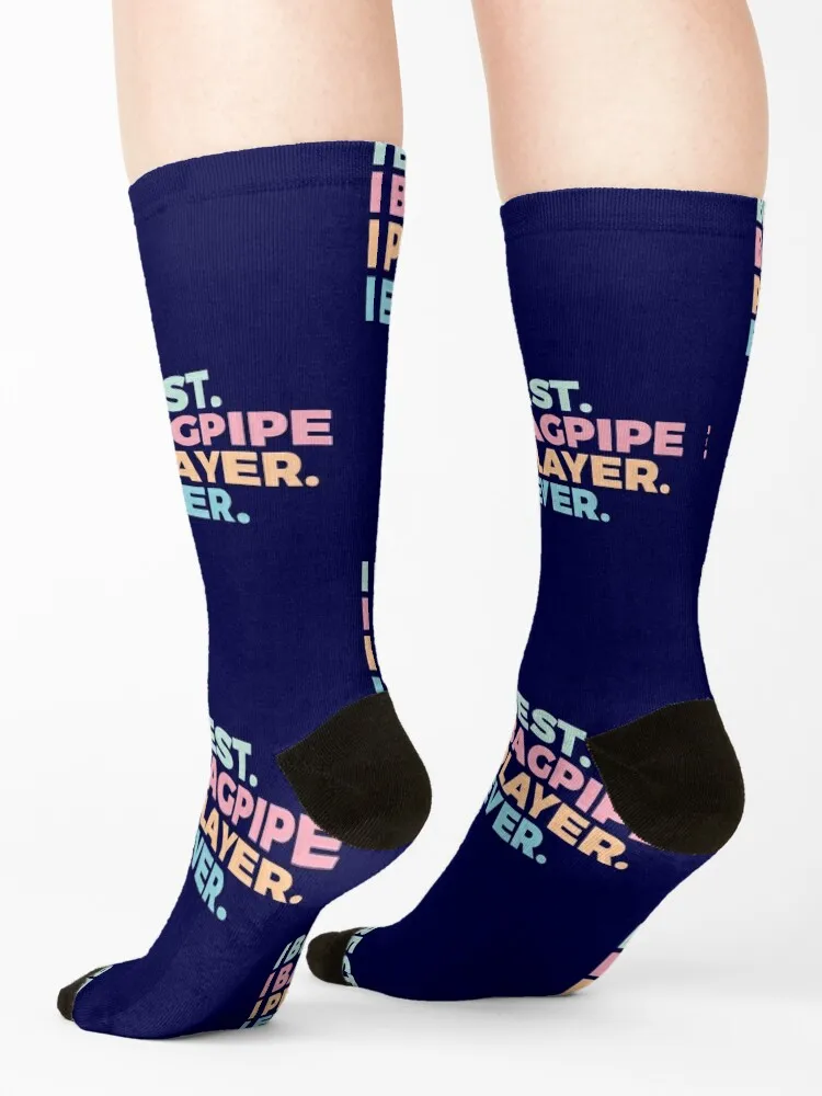 Best Bagpipe Player Ever Bagpipe Lover Bagpiper Socks colored man New year's winter thermal Designer Man Socks Women's
