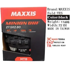MAXXIS 대형 입자 2.8 3.0 DHF/DHR/하이 롤러 II 급속 낙하 AM DH 오프로드 진공 찌르기 방지 타이어, 26 27.5 인치, 29x2.4 2.5
