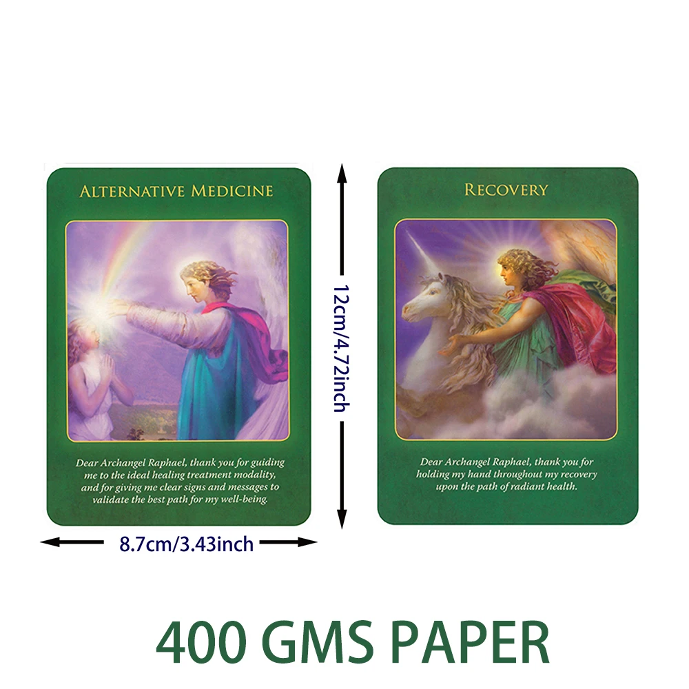 Archangel Raphael Healing Oracle Cards – 44-Card Healing Deck with PDF Guide, Large Format 120 × 87 mm (4.72 × 3.43 in) view 2