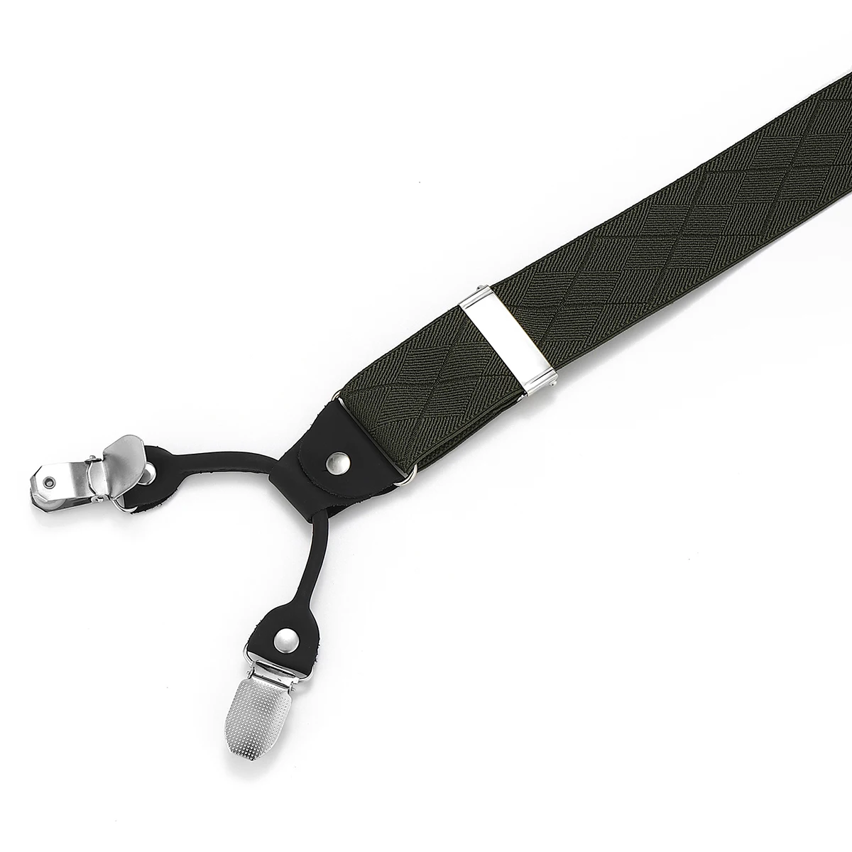 بنطال بدلة واسع الساق على الطراز الفرنسي الراقي للرجال مع ستة مشابك وحمالات جلدية غير قابلة للانزلاق