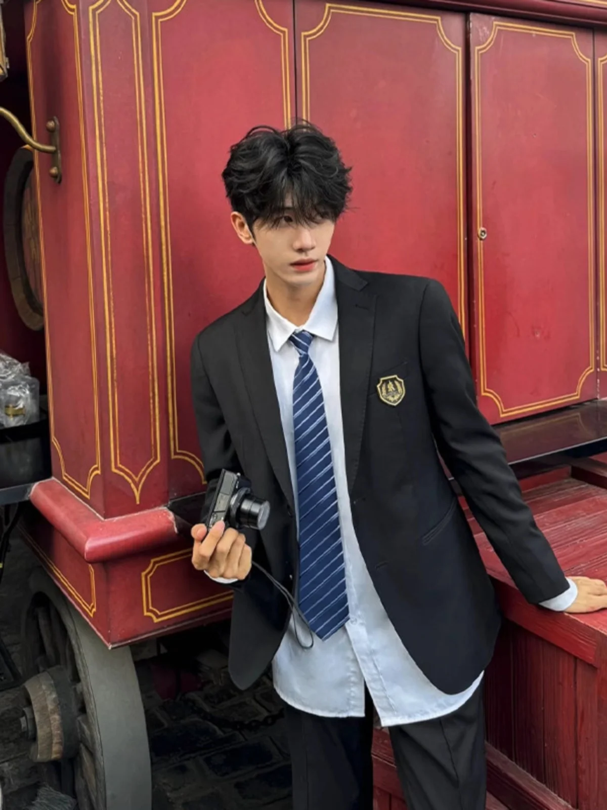 

DK Boys orm Jaet Thin Sli Autumn Menswear Student Sle Small Western Suit Casual Faion Youth ulari Spring A...