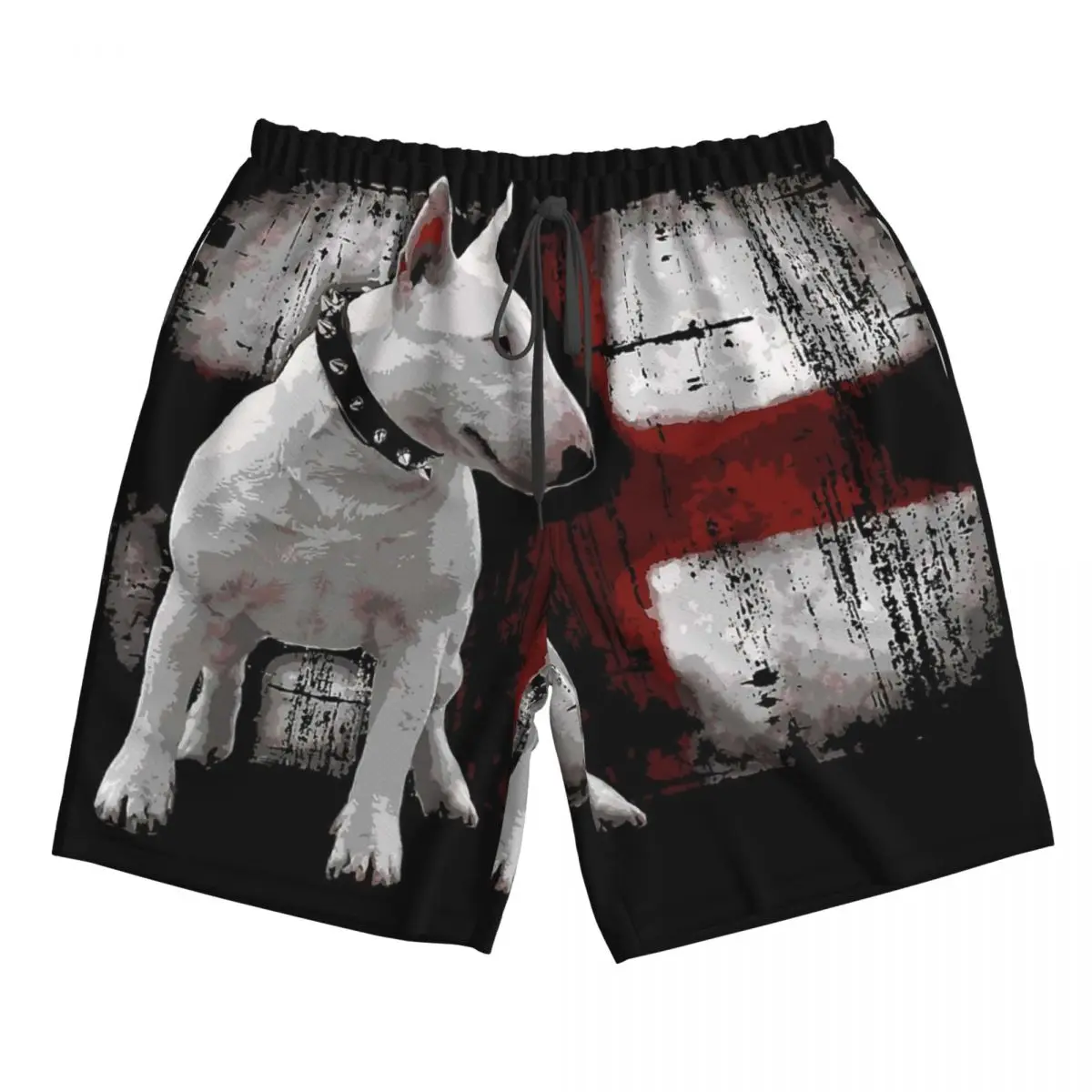 Englisch Bullterrier Liebe Männer Strand Shorts Fitness schnell trocknenden Badeanzug lustige Straße Spaß 3D Shorts