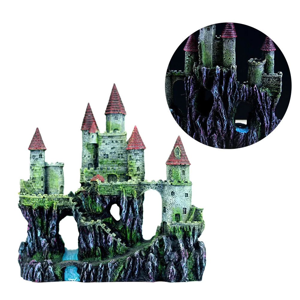 

Aquarium Landscaping Castle Resin Simulation Castle Ornament Fish Tank Decoration Fish Hide Cave Natural Underwater Scenery