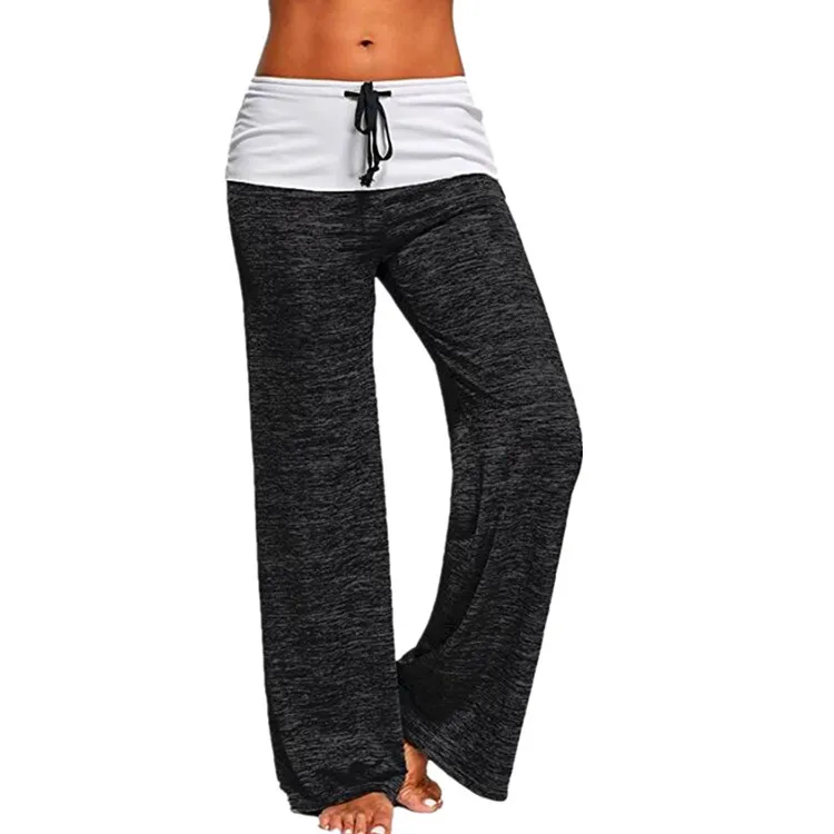 Women's Patchwork Yoga Cross-border Sports Pants Outdoor Casual Wide Leg Pants