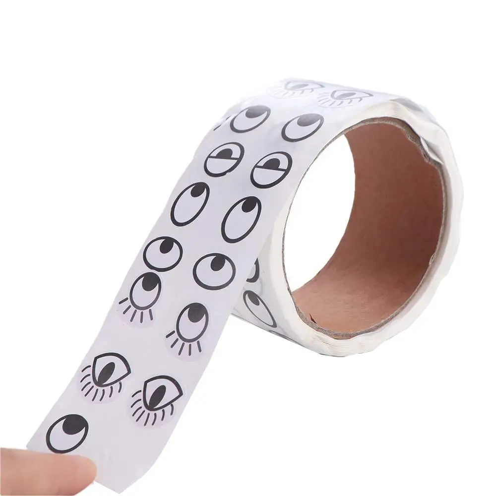 

1000pcs/roll Self-Adhesive Premium Eye Stickers Crafts Reusable Mini Eye Shaped Sticker Gifting Black White Designs