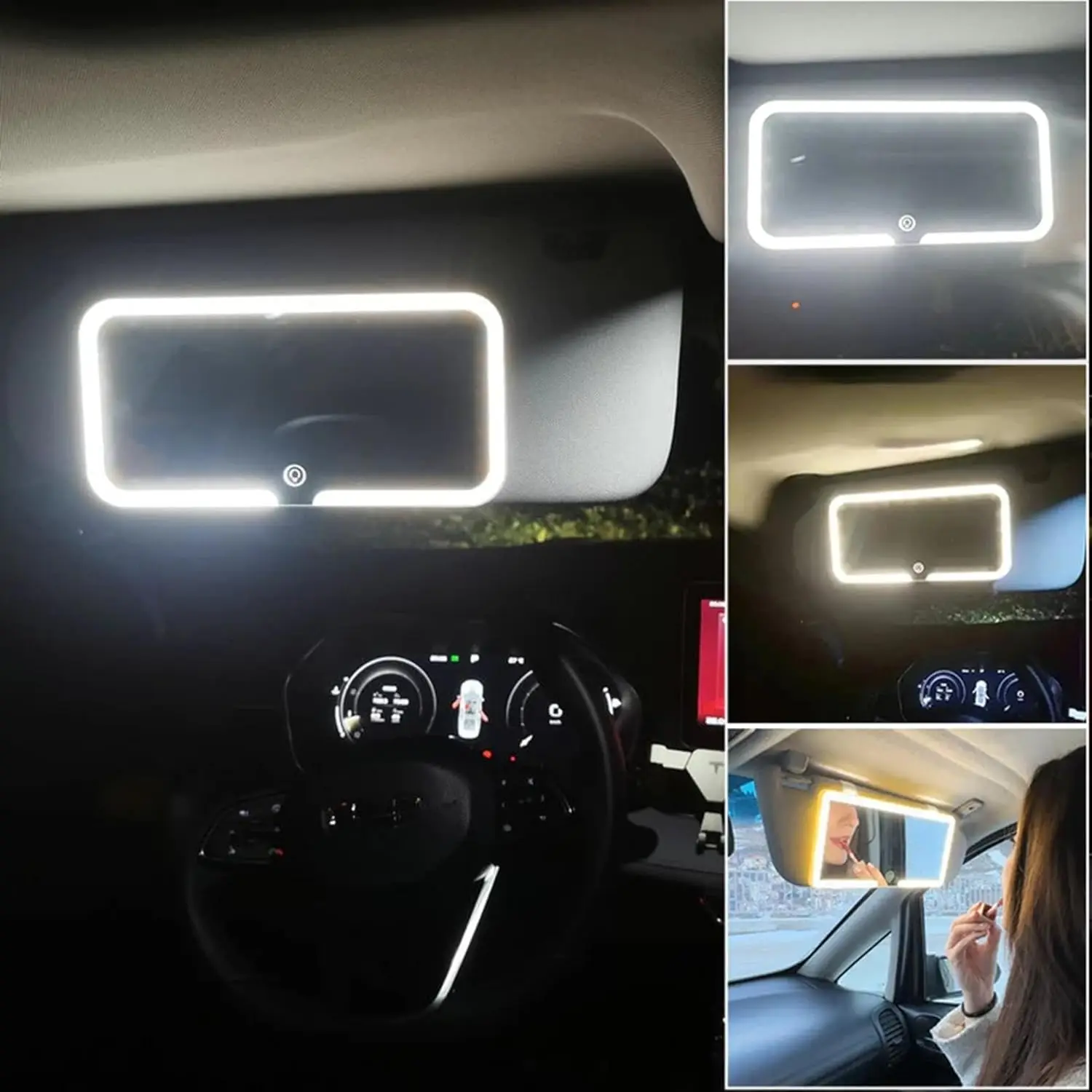 

Car Sun Visor Makeup Mirror Touch Screen Adjustable LED Brightness Switchable Auto Interior Charging Vanity Mirror Dropshipping