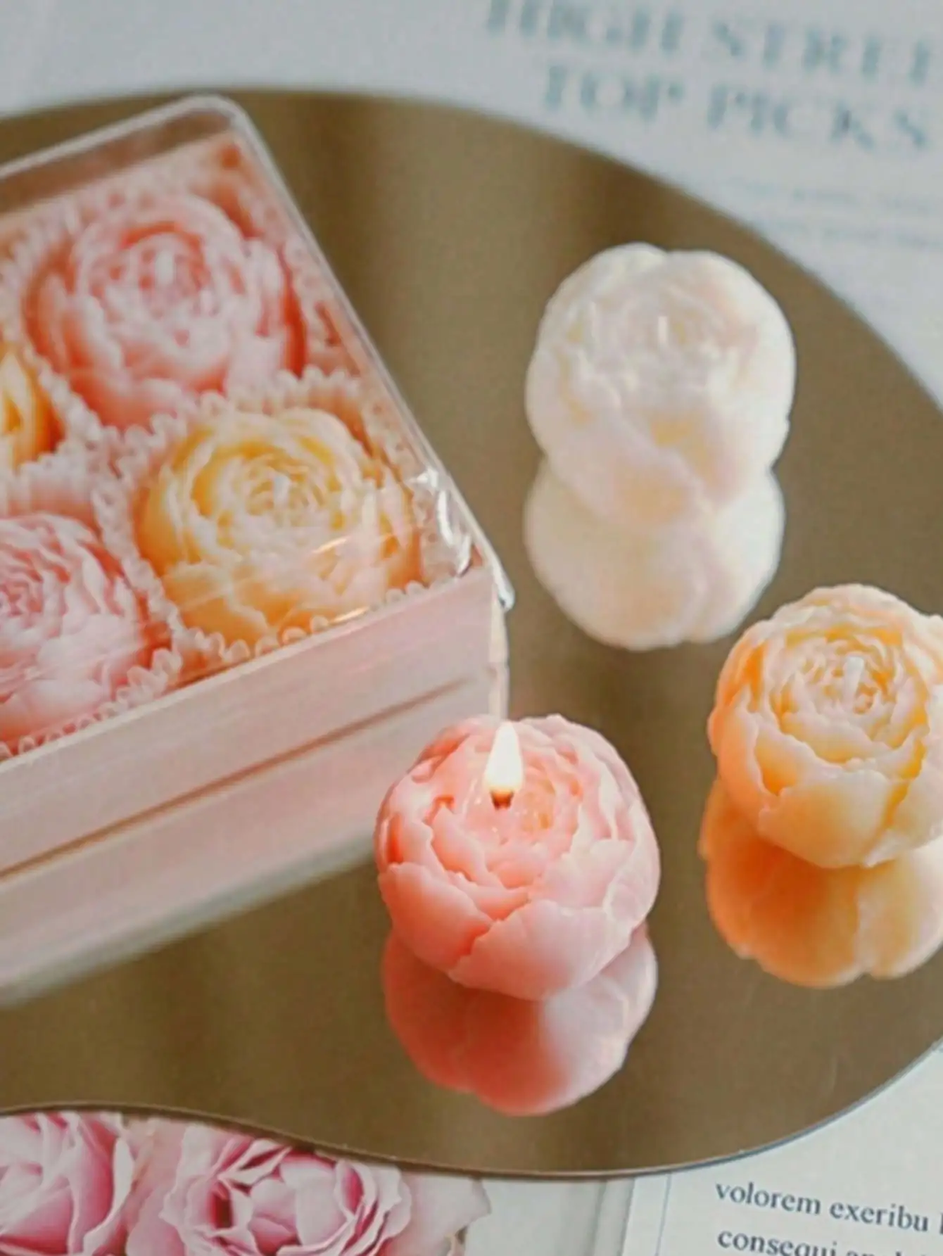 4pcs Handmade Rose Scented Candles, Handmade Bouquet Design, Women's Gift, Home Decor, Aromatherapy, Suitable For Christmas, Thanksgiving, Valentine's Day, Birthday And Other Holidays, Perfect Gift For Mother, Sister, Child, Lover, Friend And Family