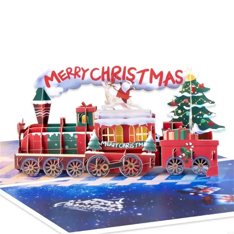 

Christmas Greeting Card with Envelope Handmade Holiday Card for Kid Adult 37JD