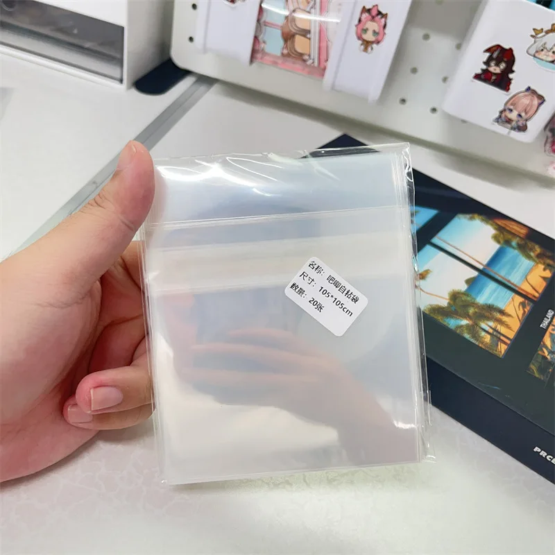 

10.5*10.5cm 20pcs/set Badge Clip Thick Seal Cover Anime Badge Displaying StorageSelf-Adhesive Collectible Protector Sleeves