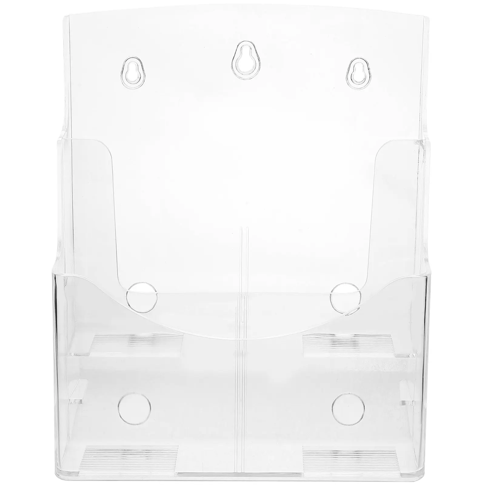 2 Layers Transparent Bookshelf File Organizer Document Holder Brochures Stand Magazine Rack Office Storage Shelf
