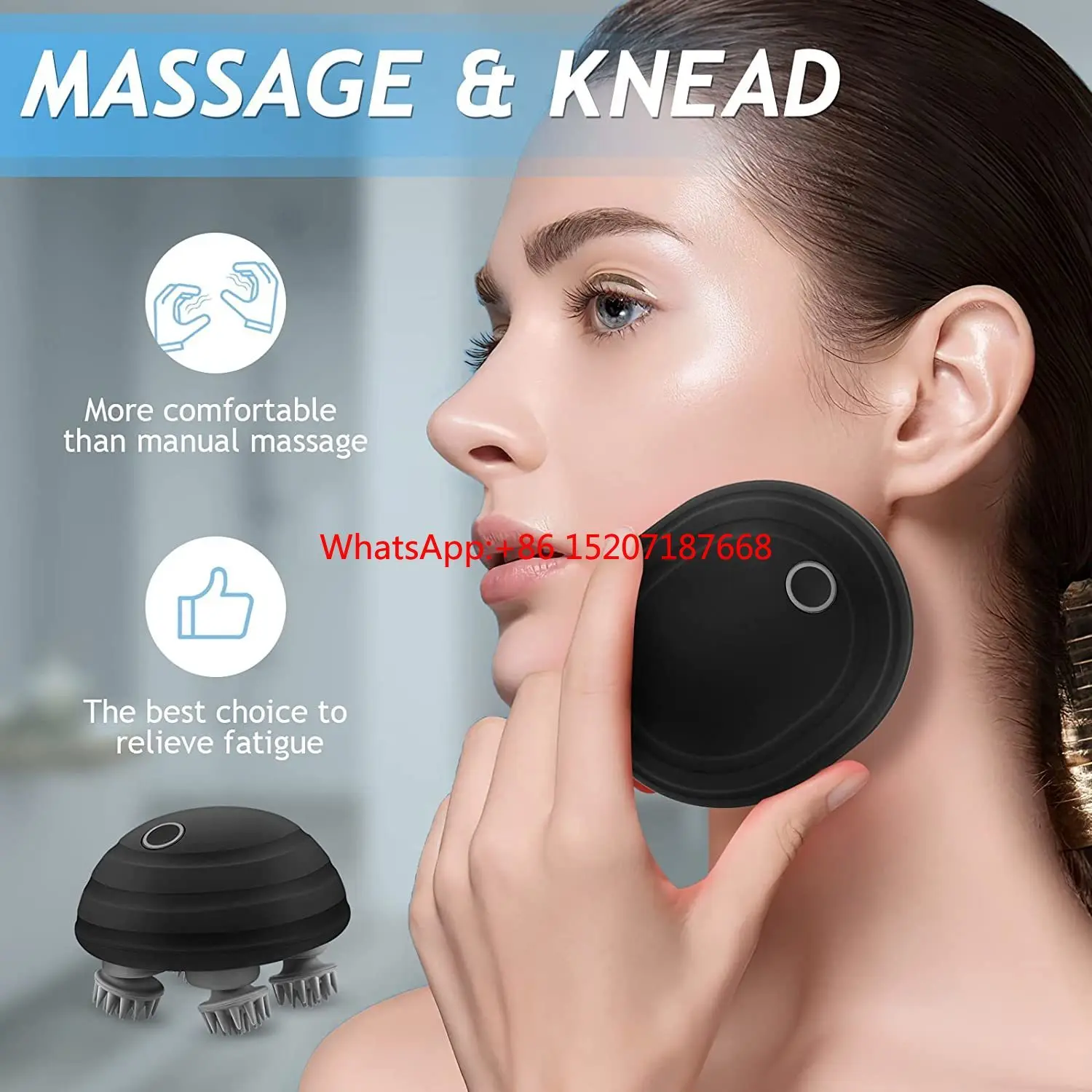 Electric Portable Mutlti-Modes Kneading Nodes Smart Low Price Electric Scalp Head Massager Packaging For Cat Massager