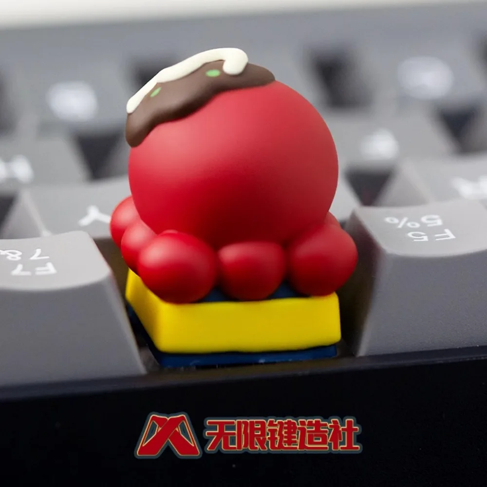 Takoyaki Keycap Custom Cute Resin Keyboard Cap Originate Personalized Anime KeyCap for Mechanical Keyboard Accessories Cherry Mx