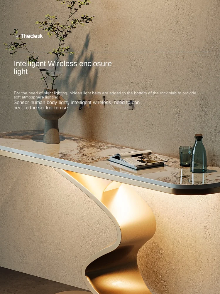 

TQH Light Luxury High-end Entrance Table Living Room Entrance Door Against Wall End View Table Aisle Corridor Shelf