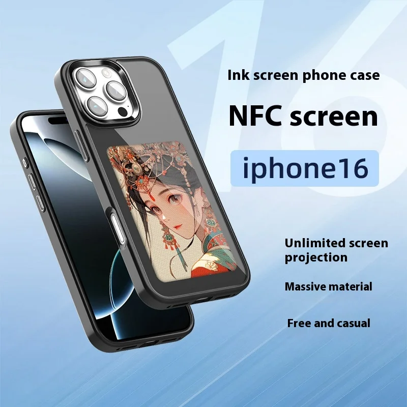 Nfc Diy Picture Ink Phone Case For Iphone 16 15 14 13 Pro Max Diy Case Screen Phone Cover Custom Protection Funda Battery Free