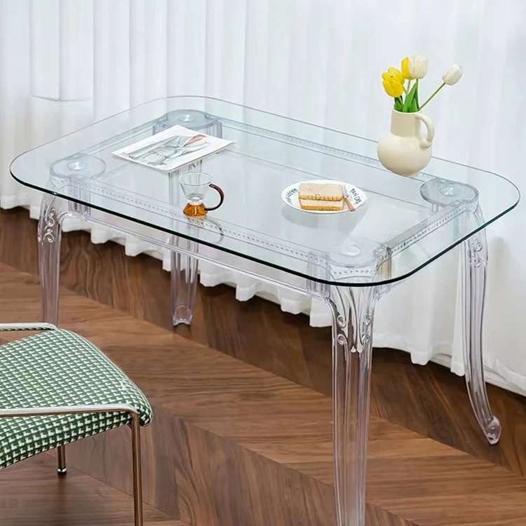 High Quality Custom Modern design clear acrylic square wedding banquet dining table for sale