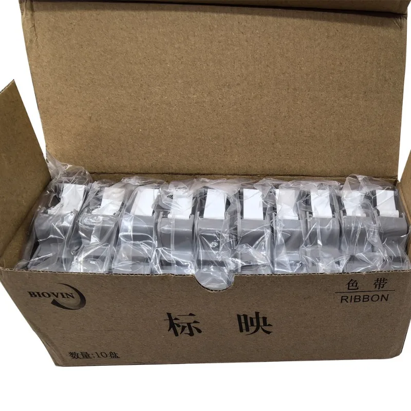 

10 шт. RS-80W кассета с чернильной лентой, белые картриджи для принтера BIOVIN Cable ID S650 S700E, термоусадочная трубка, пишущая машинка