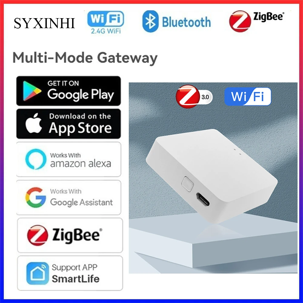 Tuya Zigbee Hub de Gateway Sem Fio, Casa Inteligente, Sistema de Controle Central, App Life, Dispositivo de Controle Remoto, Compatível com Alexa,