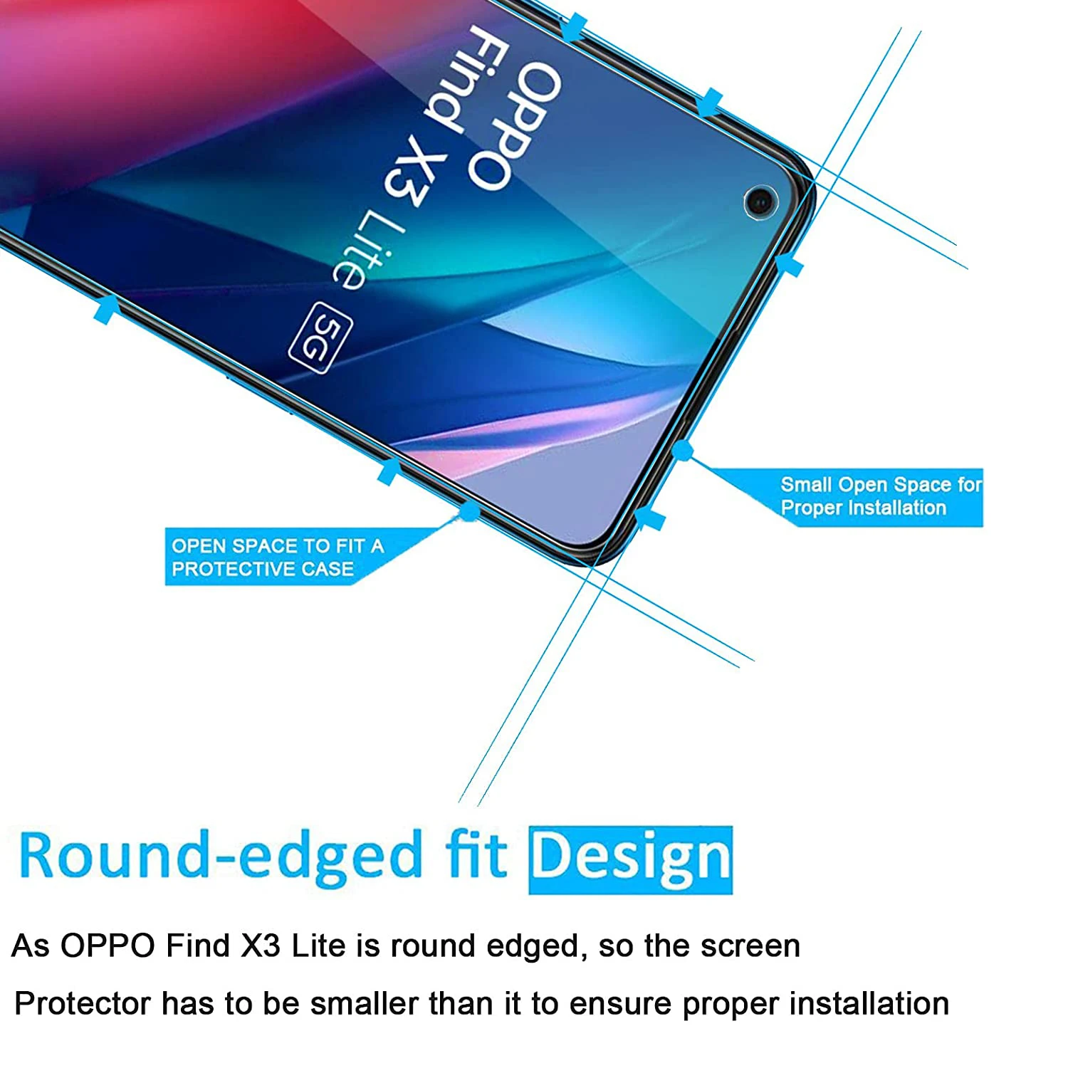 Для OPPO Find X3 Lite закаленное стекло для защиты экрана