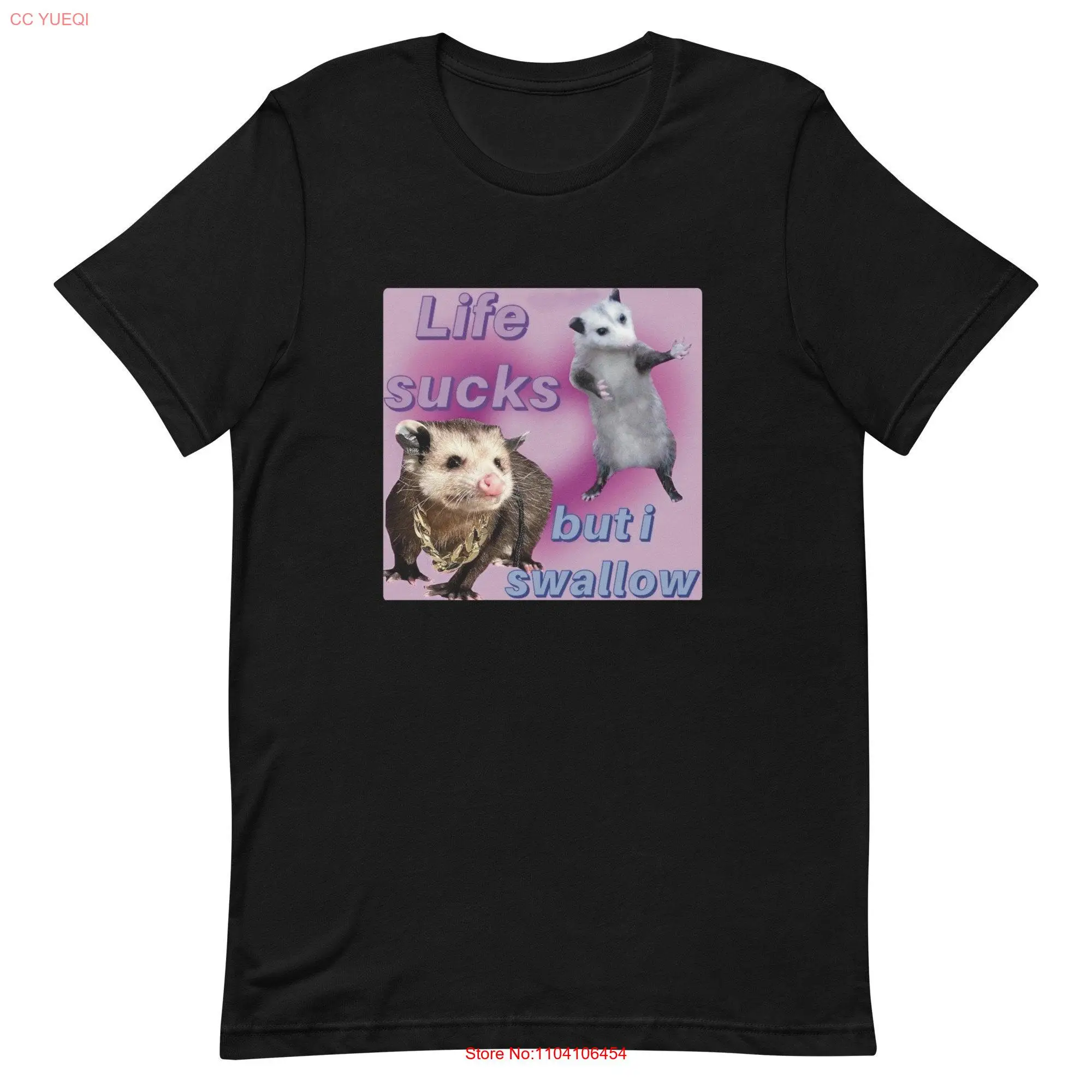 Life sucks buti shallow funny rat t shirt long or short sleeves