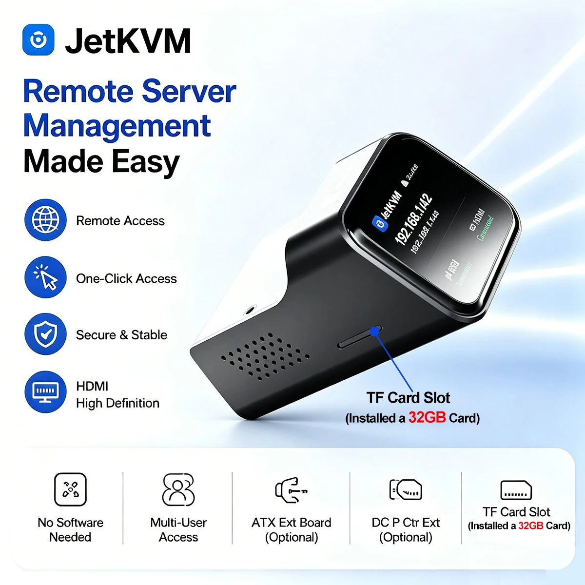 JetKVM KVM Over IP リモート BIOS コントロール HDMI USB リモート