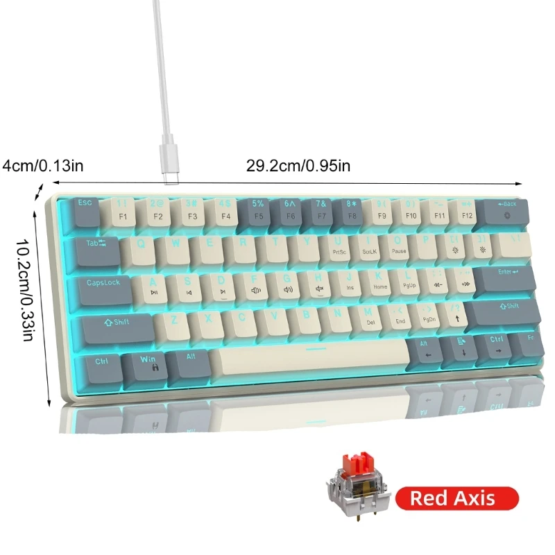 คีย์บอร์ดเล่นเกมแบบมีสาย USB พร้อมโหมดแสง 19 โหมดและคีย์บอร์ด Double Shot ABS Keycaps