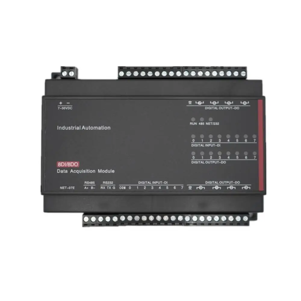 

TCP-507E 8DO Ethernet IO module normally open relay output 8DI switch input RJ45 TCP Modbus controller