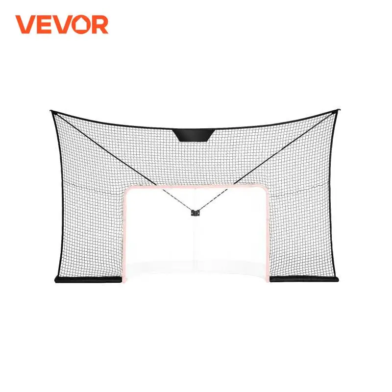 VEVOR 12x7ft Hockey Goal Backstop Net Street Hockey Sports Backstop Netting Portable Outdoor Hockey Training Net Target Net