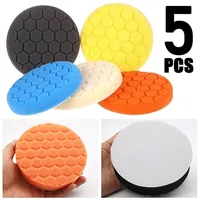 5Pcs Car Hexagonal Sponge Polishing Disc Kit Universal Auto Detailing Maintenance Tools Buffing Sponges Waxing Polished Pads Set