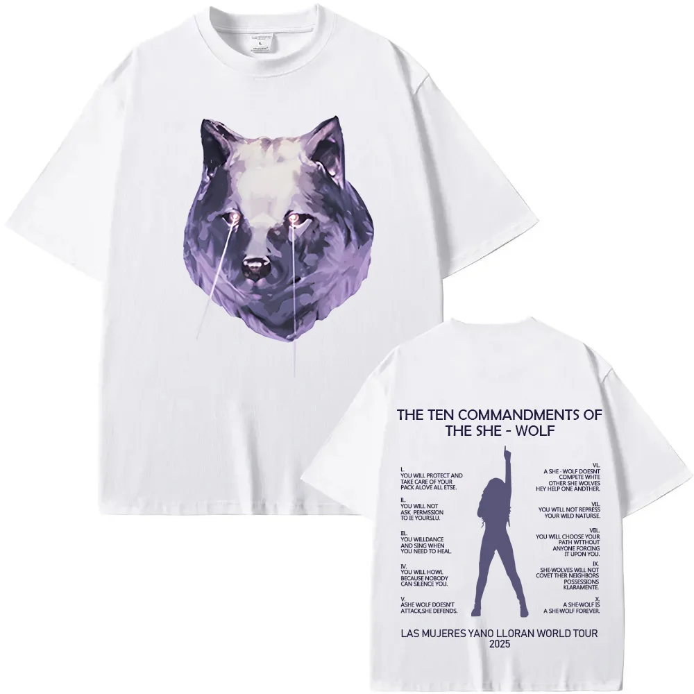 LMYNL World Tour Commandments Tee 2026 new style Shakira Same As Official Website High Quality Tee-shirt 100%Cotton Round Neck