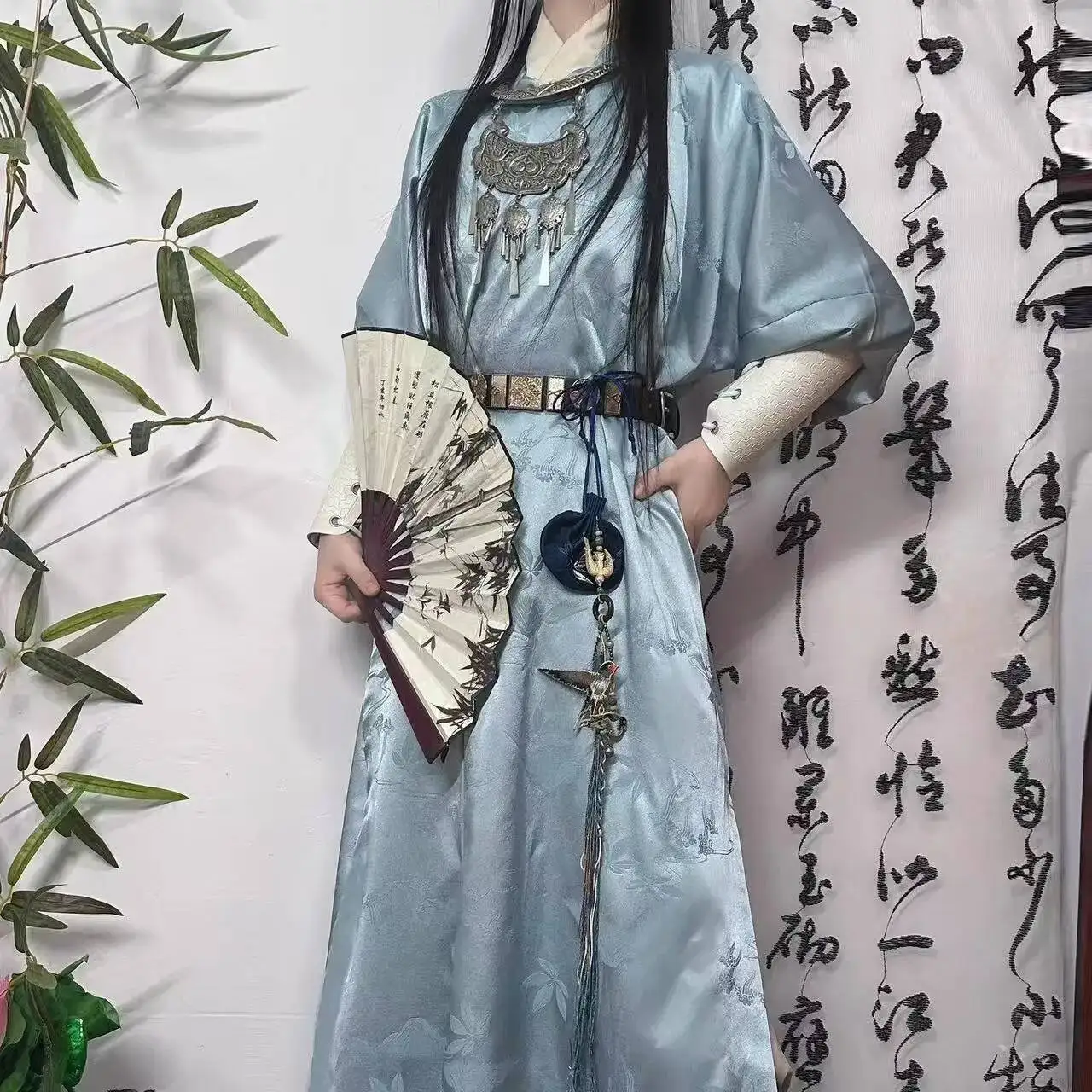 Youth Master Hanfu Dress Men's Traditional Chinese Round Neck Robe Halloween Event Wuxian Wei Cosplay Costume Male Han Suits
