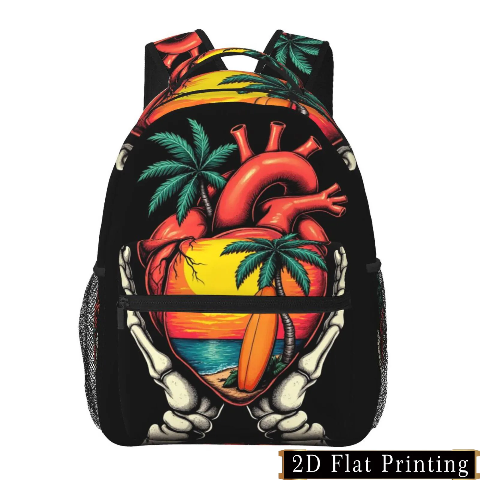 Hand in the Sea Beach Heart Print Pattern Shoulder and Waist Protection Design Backpack Fashionable for ipad Laptop Bag