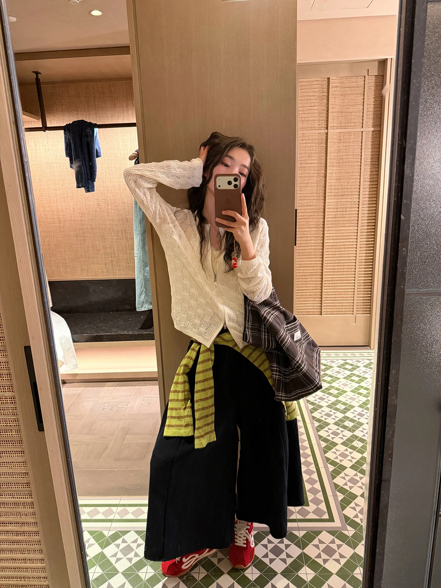 

White Linen Knitted Hollow out Sun Protection Outerwear Loose Fit Women's Long Sve Cardigan Sle Faionable Spring Summer