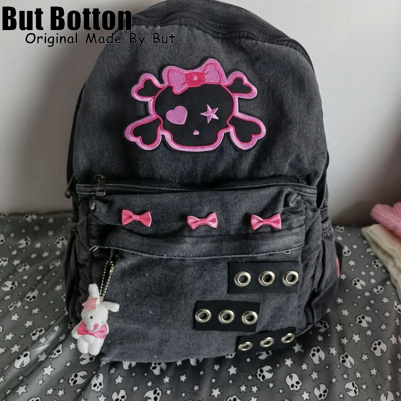 Spice Girl Y2K Harajuku mujeres Punk lindo mochila de dibujos animados chica japonesa de gran capacidad bolso de estudiante de viajero mochila de mezclilla