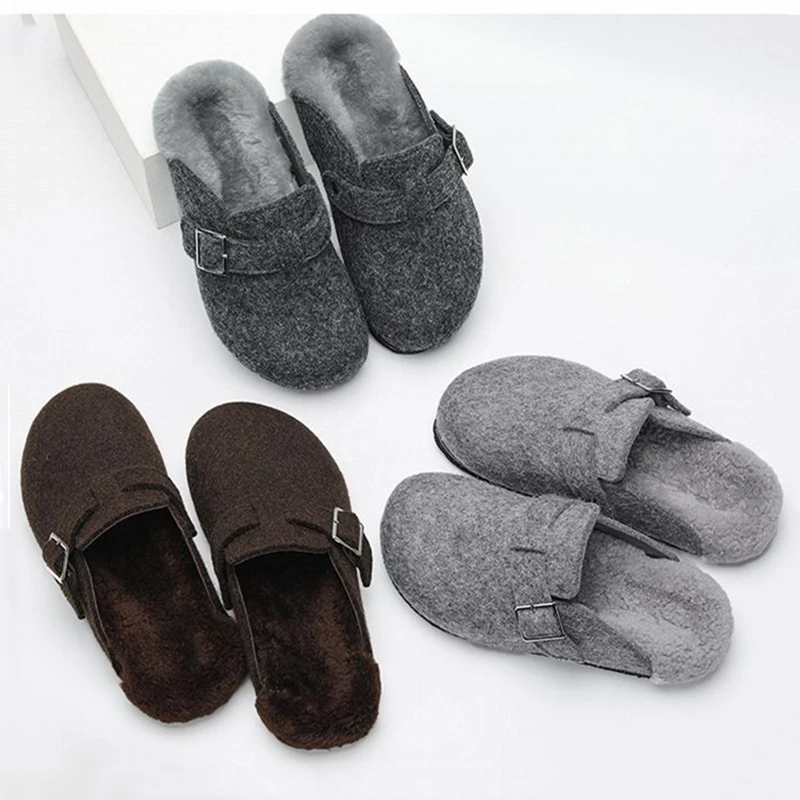 

AIYUQI 2025 New Women's Slippers Plush for Warmth Furry Women Shoes Large Winter Sizes female Cotton Slippers