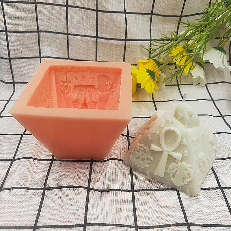 Egypt Piramid Candle Silicone Mold Famous Ancient Architecture Mould for Table Decor Handmade Gift for Wax Resin Epoxy Mould