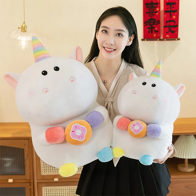 

Милый плюшевый пончик, единорог, мягкая игрушка для детей, подарок на день рождения, Рождество, очаровательная конфетная подушка, кукла, идеально подходящая для детей, милая