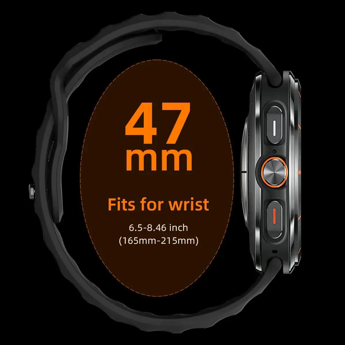 سوار سيليكون عريض لساعة سامسونج جالاكسي ، سوار رياضي بديل سوار معصم ، 26 ، 47 رباط قابل للتعديل