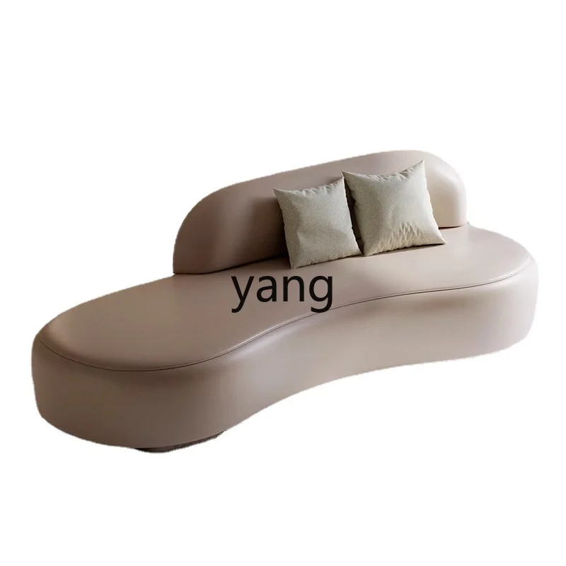 Yjq Cream Style Bed End Stool Bedroom Bed Stool Curved Living Room Lazy Sofa Modern Beauty Bed Recliner