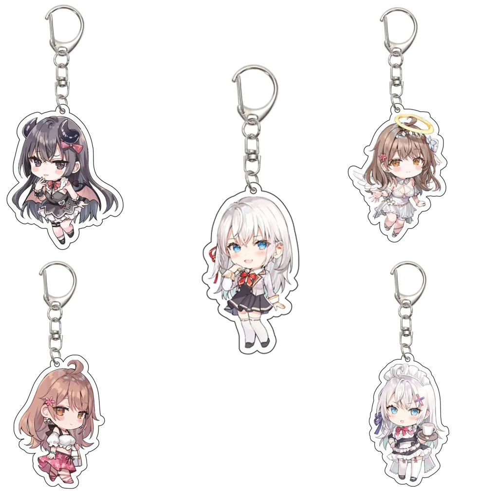 55MM Anime Alya Sometimes Hides Her Feelings in Russian Schlüsselanhänger Alisa Mikhailovna Kujou Acryl-Schlüsselanhänger Weihnachtsgeschenke