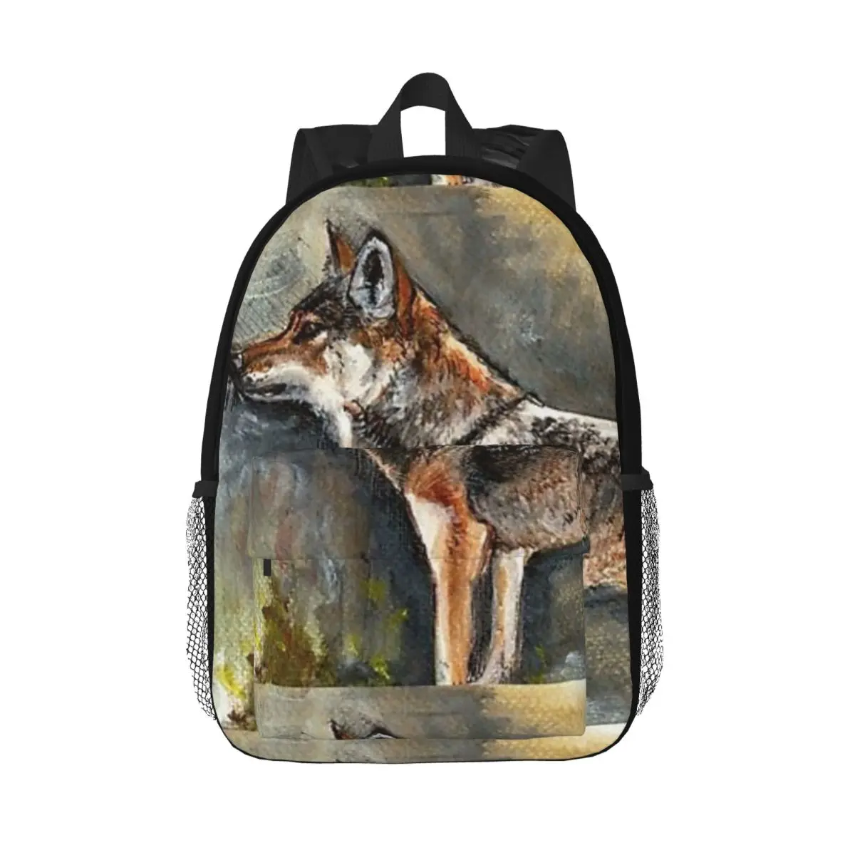 

Eastern Wolf Watercolor Backpacks Boys Girls Bookbag Casual Children School Bags Laptop Rucksack Shoulder Bag Large Capacity