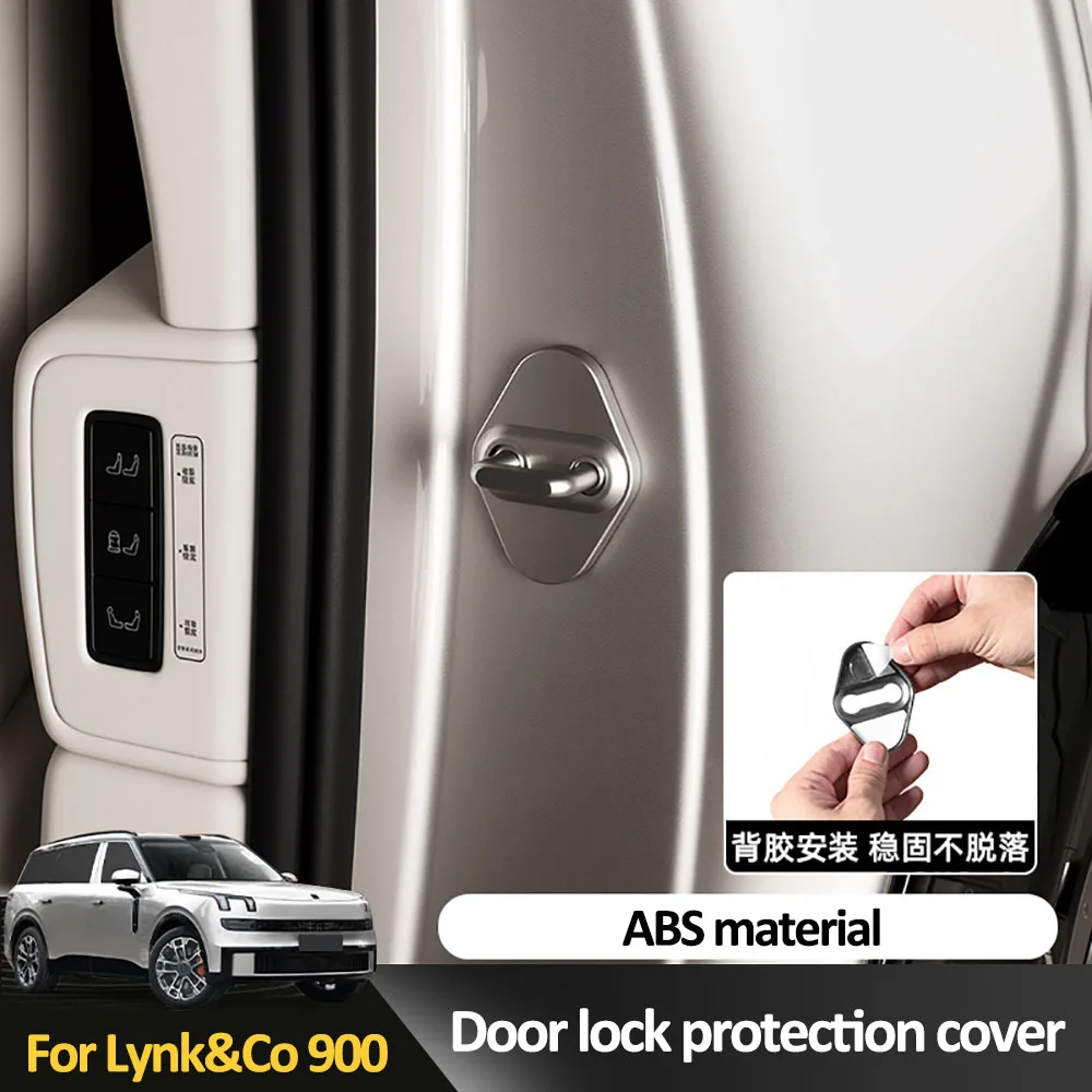 4 Pcs For 2025 Lynk&Co 900 Door Lock Protection Cover ABS Material Interior Modification Product Waterproof And Rust Proof Cover