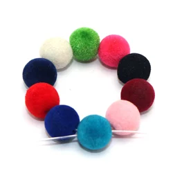 100 Pcs Velvet Acrylic Round Beads 10mm Jewelry Making Choker necklace Tassel Charms