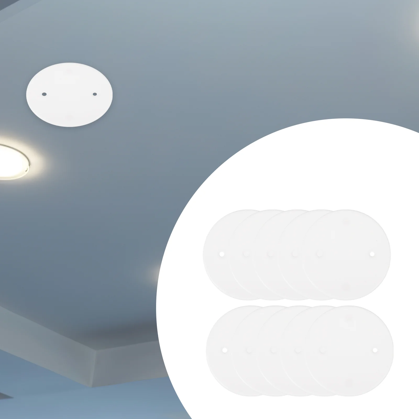 30 Pcs Wire Round Cover Electrical Panel Boxes Outlet Wall Ceiling Blank-Up Plate Light Fixture White Covers