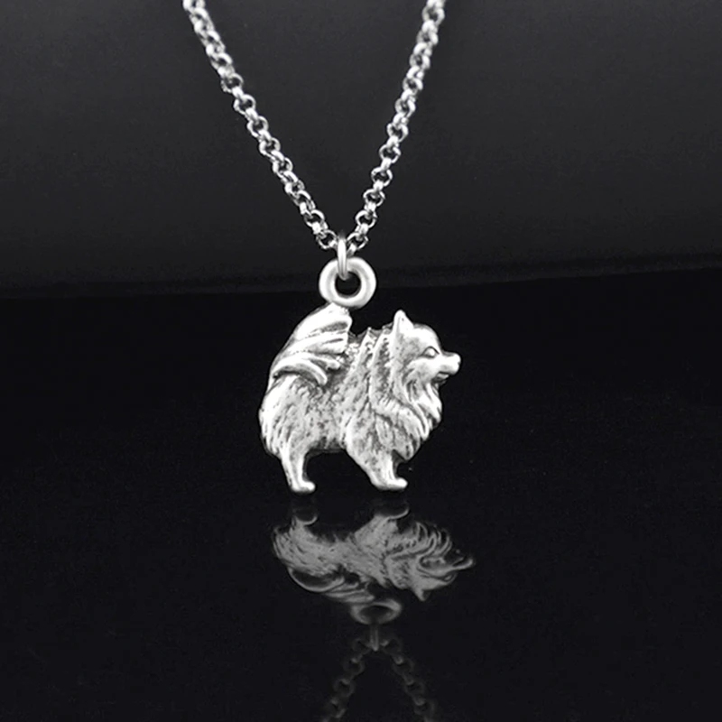 Vintage 3 Style Pomeranian & Samoyed & Keeshond & Golden Retriever & Whippet Dog Charms Pendant Necklace Women Pet Lover Gift